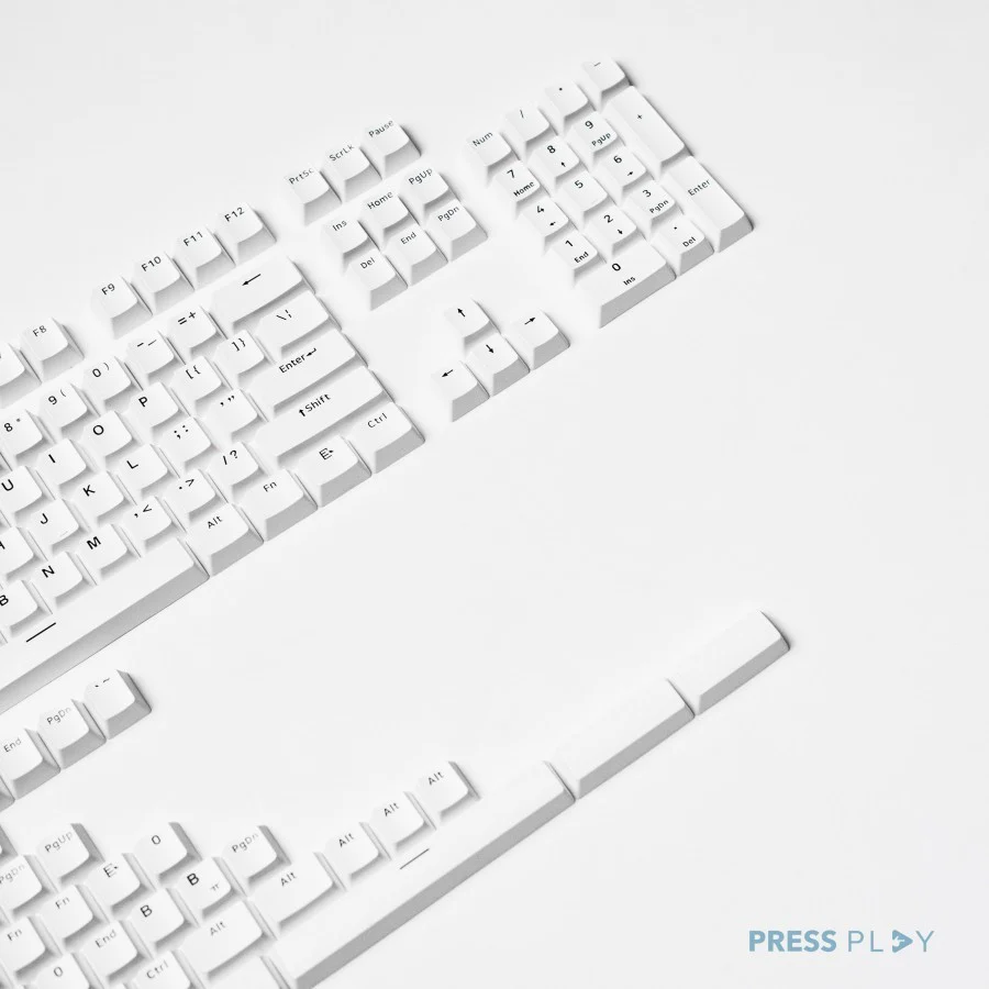 BoW Black on White PBT Doubleshot Keycaps Set by Press Play - Image 7