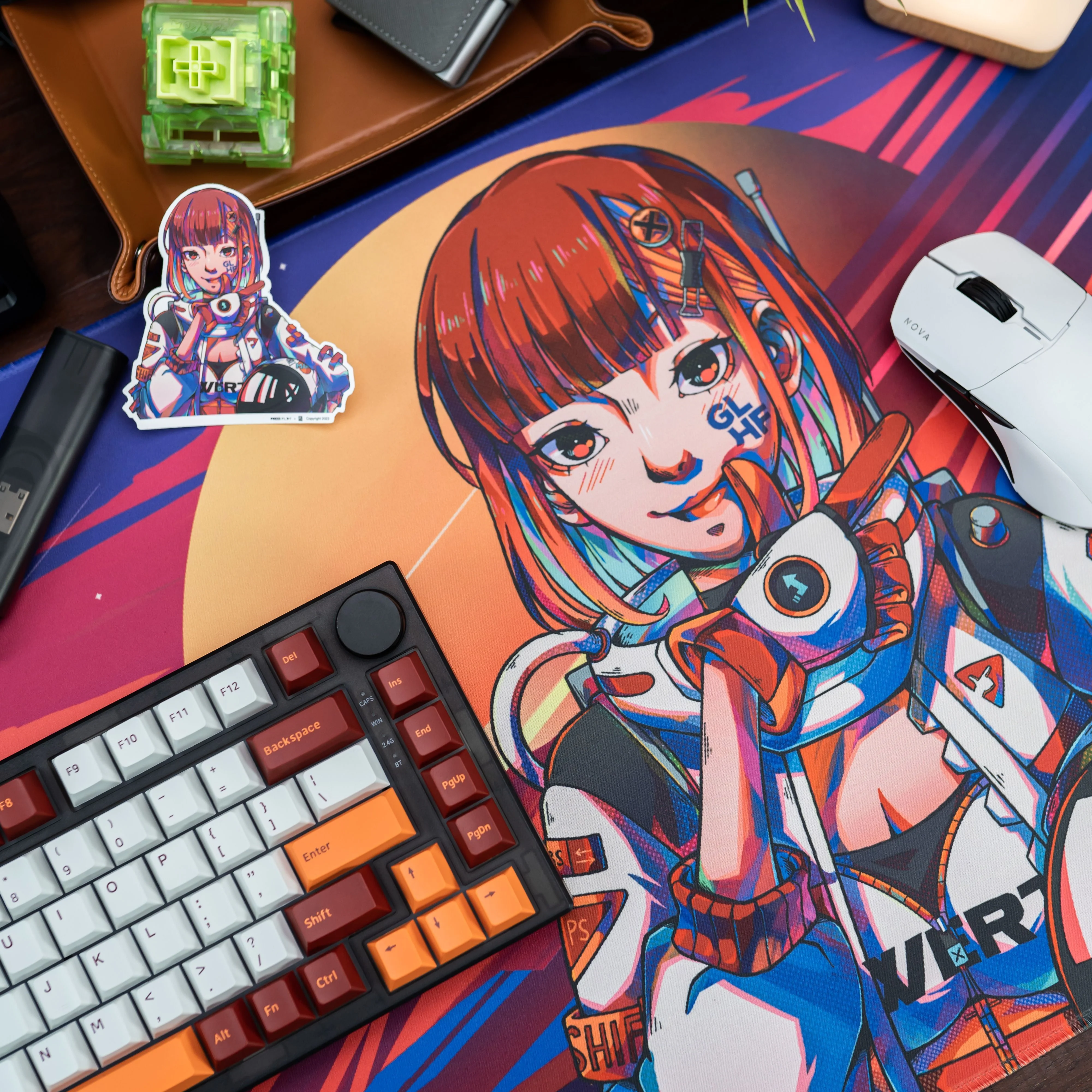 SPACEGIRLS Press Play x kenn.arts Gaming Mousepad Deskmat - Image 6