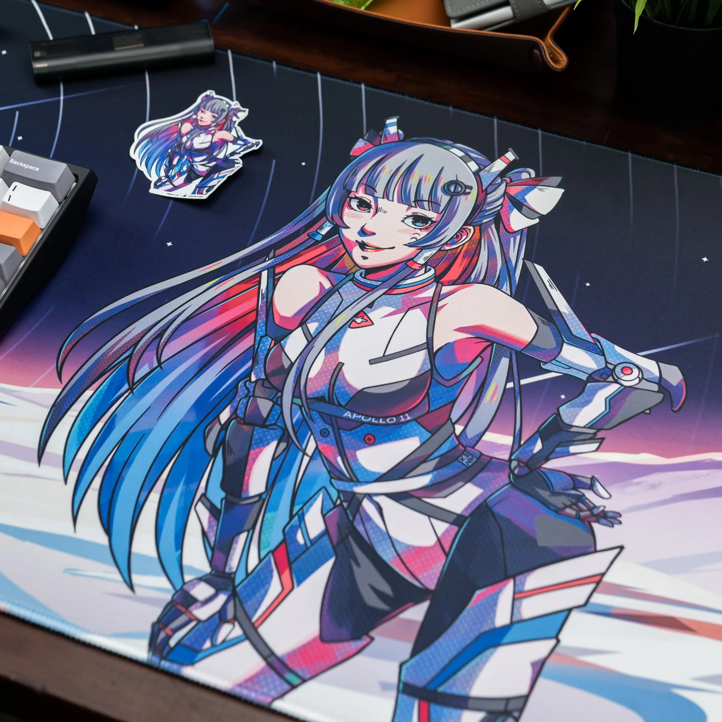 SPACEGIRLS Press Play x kenn.arts Gaming Mousepad Deskmat - Image 9
