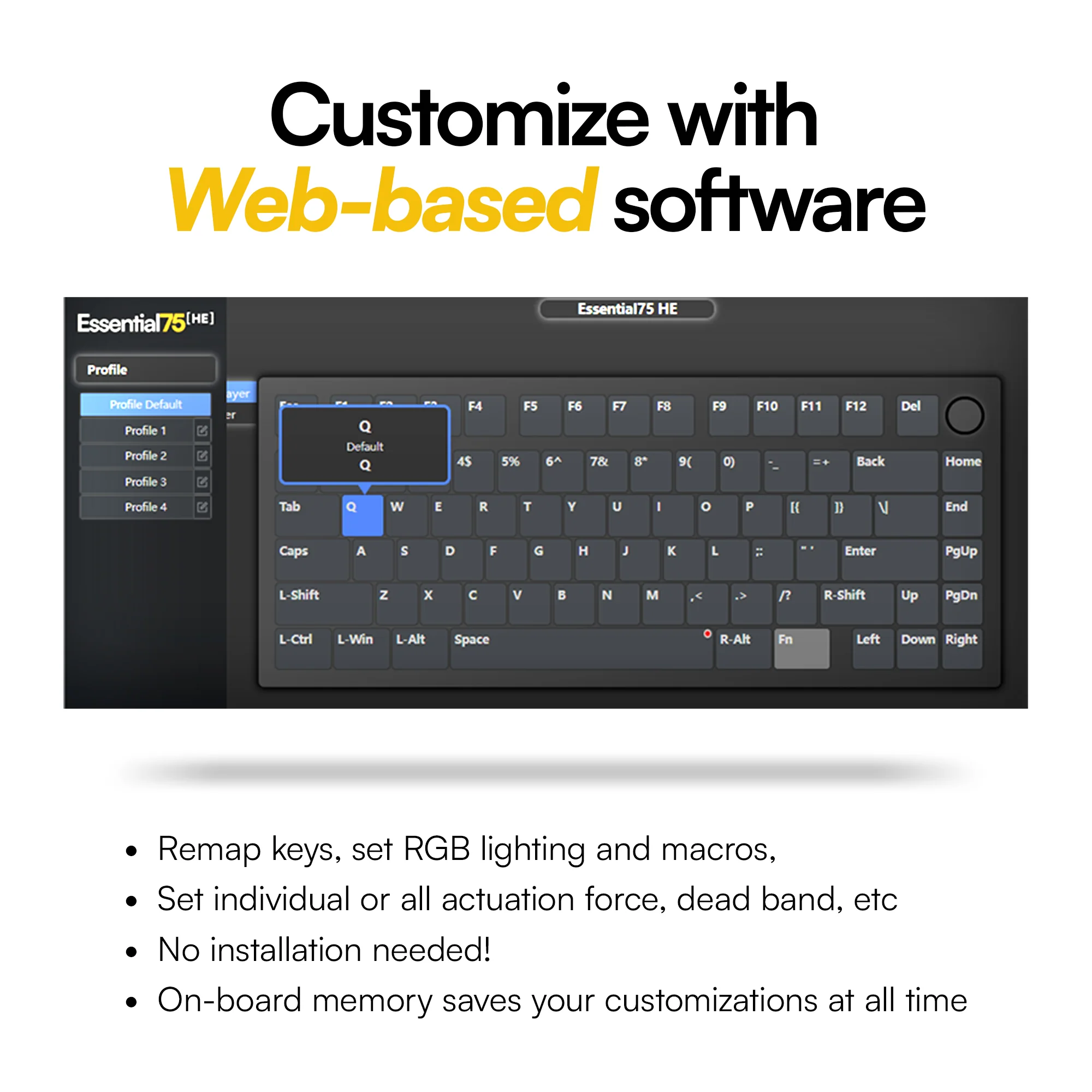 ESSENTIAL75 HE 75% Rapid Trigger Hall Effect Mechanical Keyboard - Image 6
