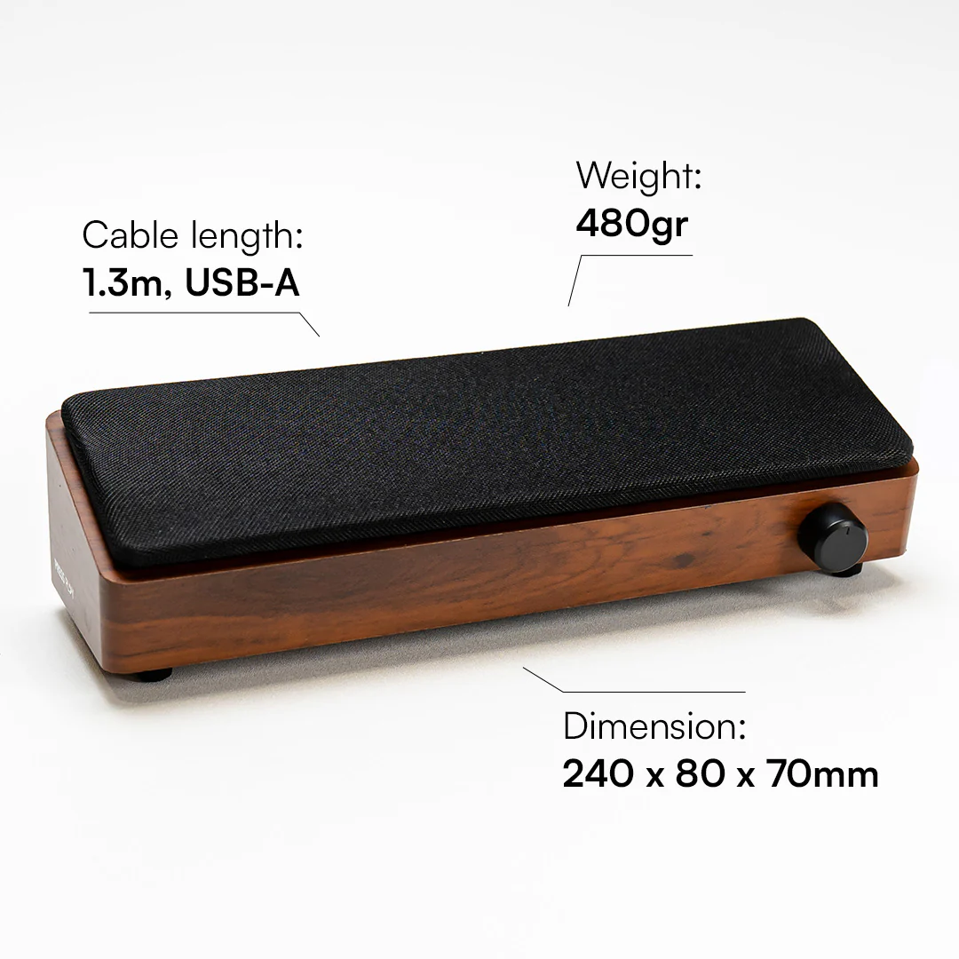 FORTE Stereo Wooden Desktop Soundbar Speaker - Image 4