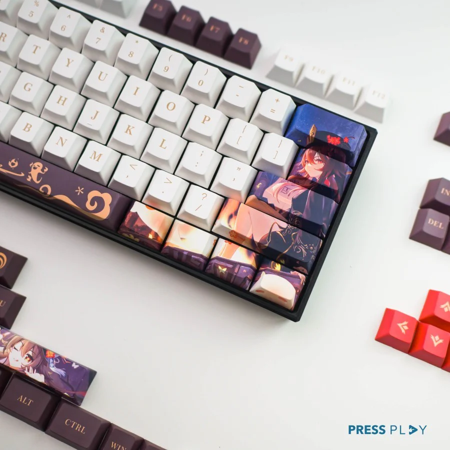 Genshin Impact HU TAO PBT Dye Sub Keycaps Mechanical Keyboard - Image 3