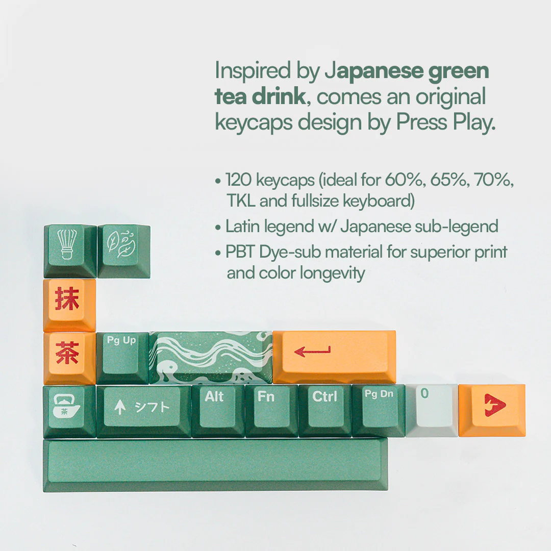 PPBT MATCHA PBT Dye Sub Keycaps by Press Play - Image 3