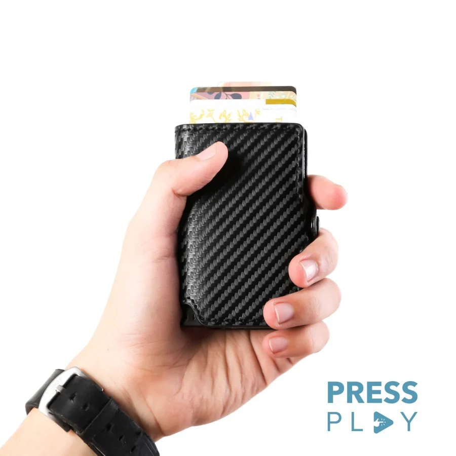 NOIR RFID Carbon Fiber Pop Up Card Case Wallet by Press Play - Image 2