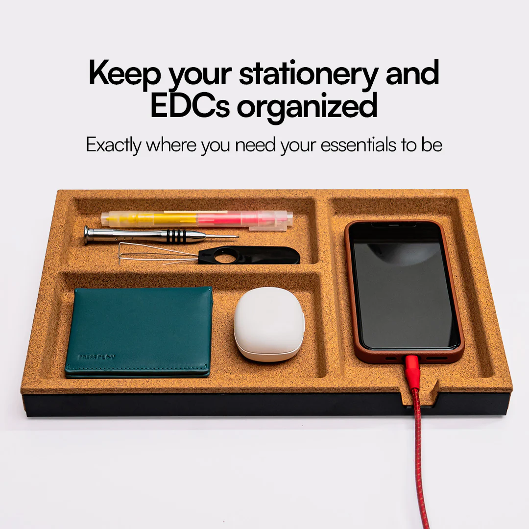 NOOK CORK DESK TRAY Standalone Wooden Tray Organizer - Image 4
