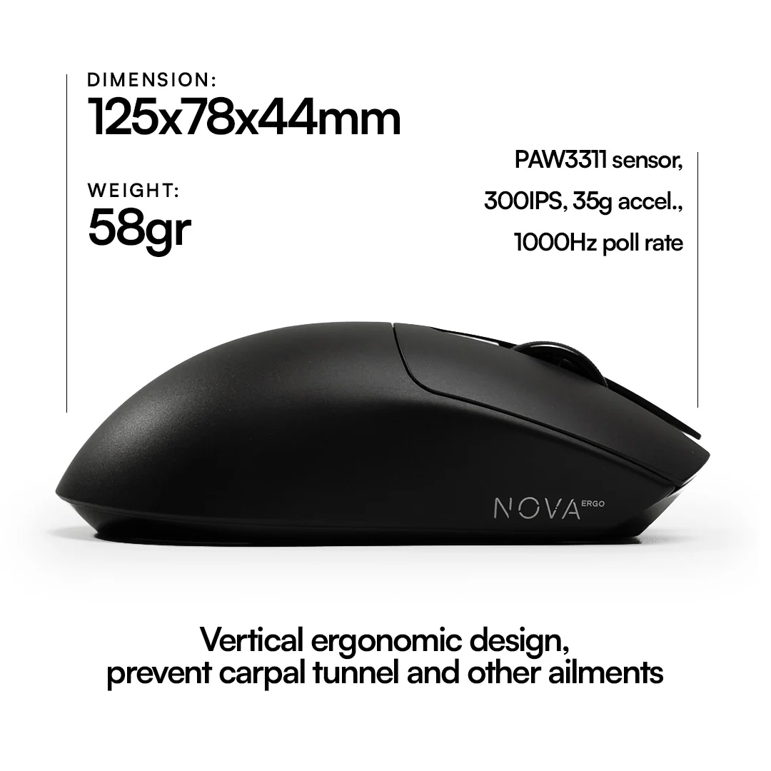 NOVA Ergo V2 3311 Ergonomic Wireless Gaming Mouse - Image 3