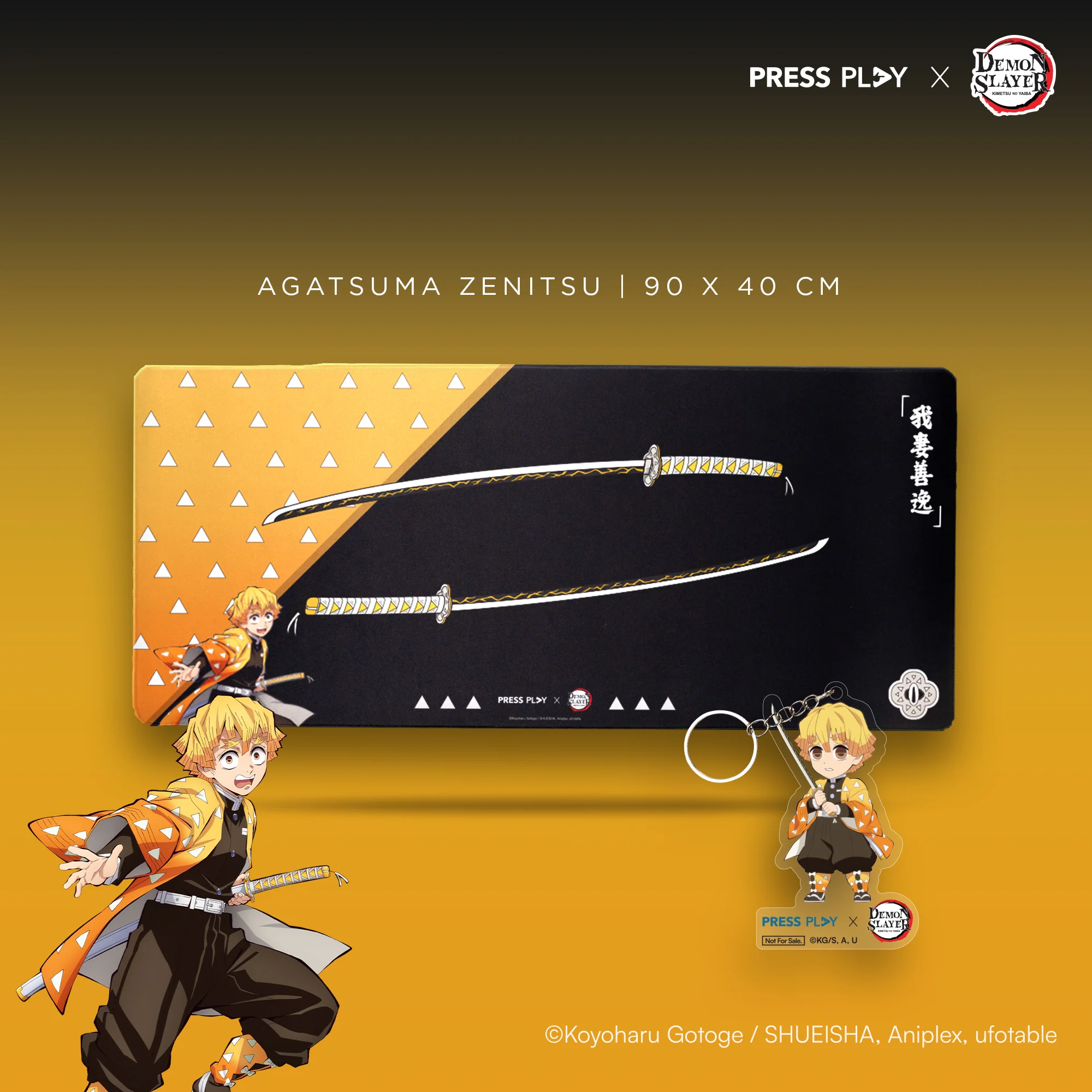 PRESS PLAY x DEMON SLAYER NICHIRIN 40x90 Gaming Deskmat Mousepad - Image 4