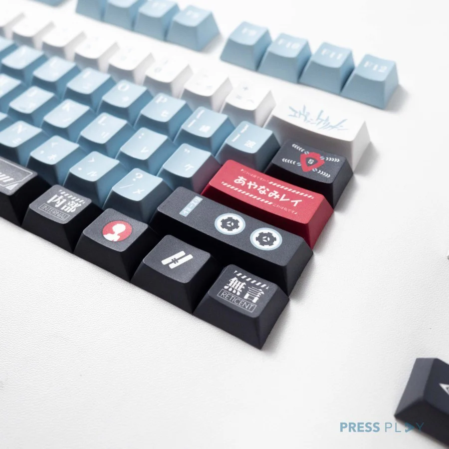 Rei Ayanami EVANGELION PBT Dye Sub 142 Keycaps Mechanical Keyboard - Image 4