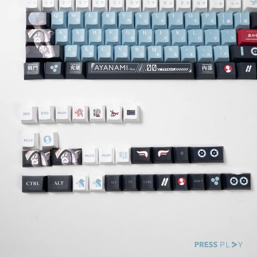 Rei Ayanami EVANGELION PBT Dye Sub 142 Keycaps Mechanical Keyboard - Image 5