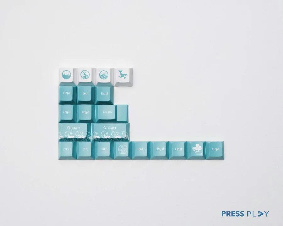 Ukiyo Sea Waves PBT Dye Sub Keycaps 108 Keys - Image 5