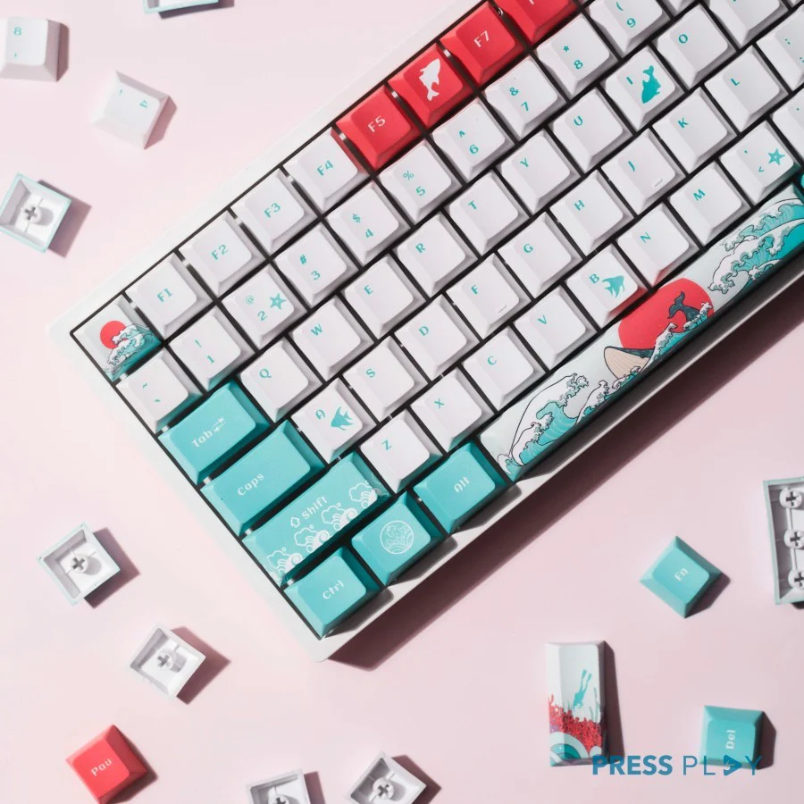 Ukiyo Sea Waves PBT Dye Sub Keycaps 108 Keys - Image 6