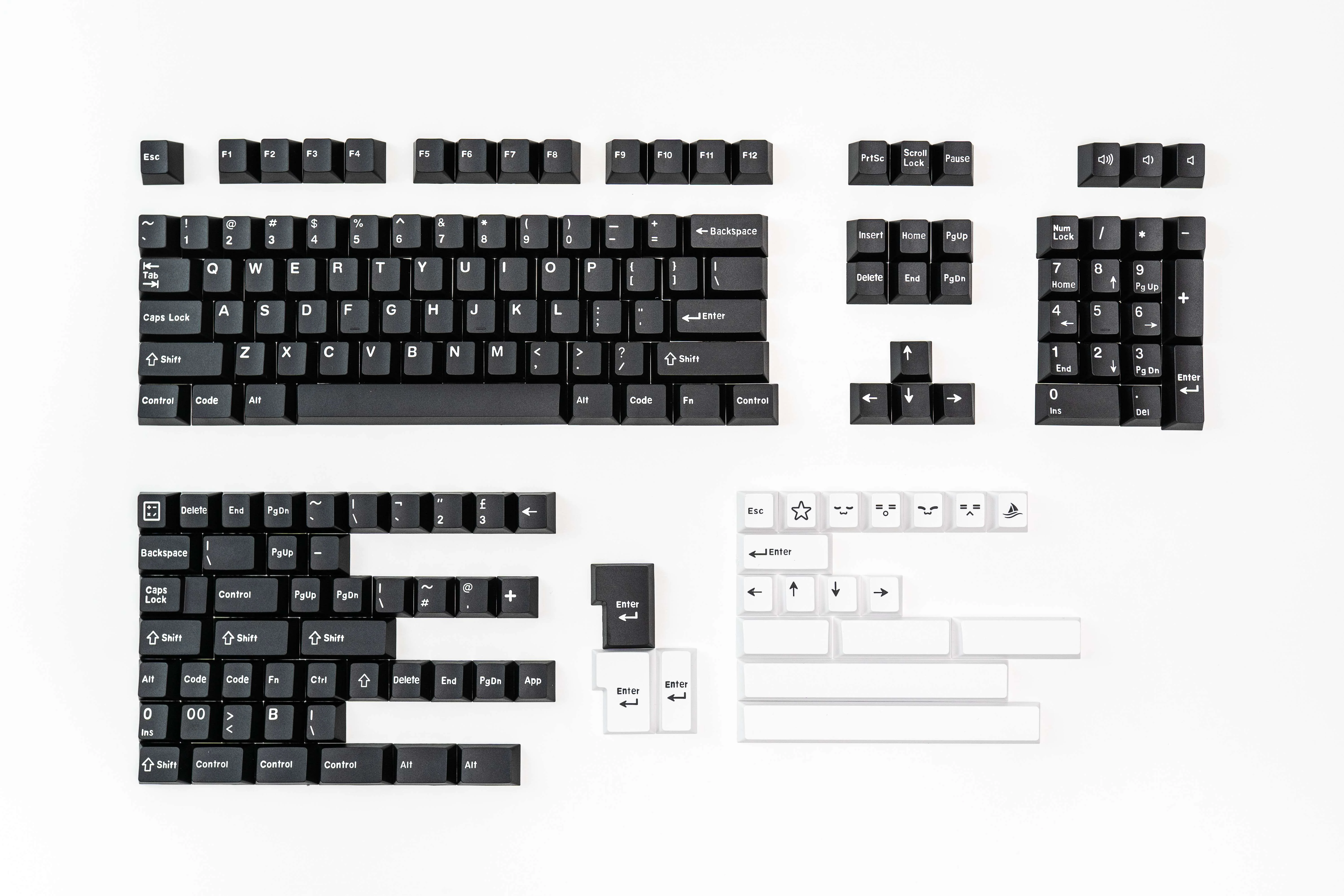 White on Black WoB PBT ABS Doubleshot Keycaps Keycap Set by Press Play - Image 2