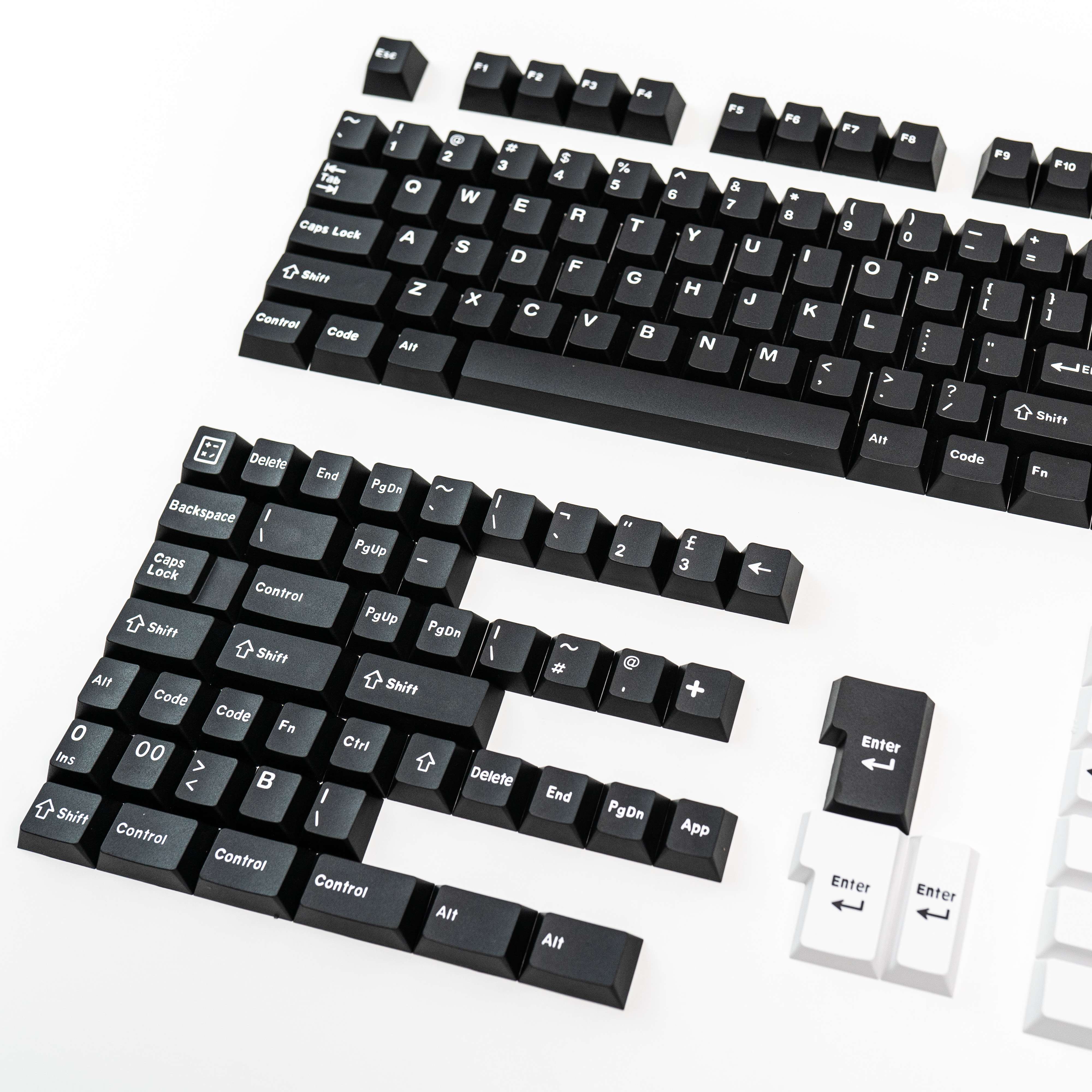 White on Black WoB PBT ABS Doubleshot Keycaps Keycap Set by Press Play - Image 5